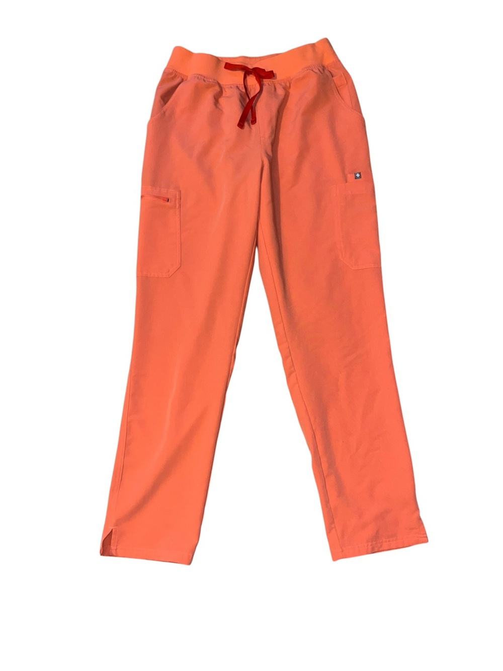 Figs Coral Drawstring Cargo Scrub Pants